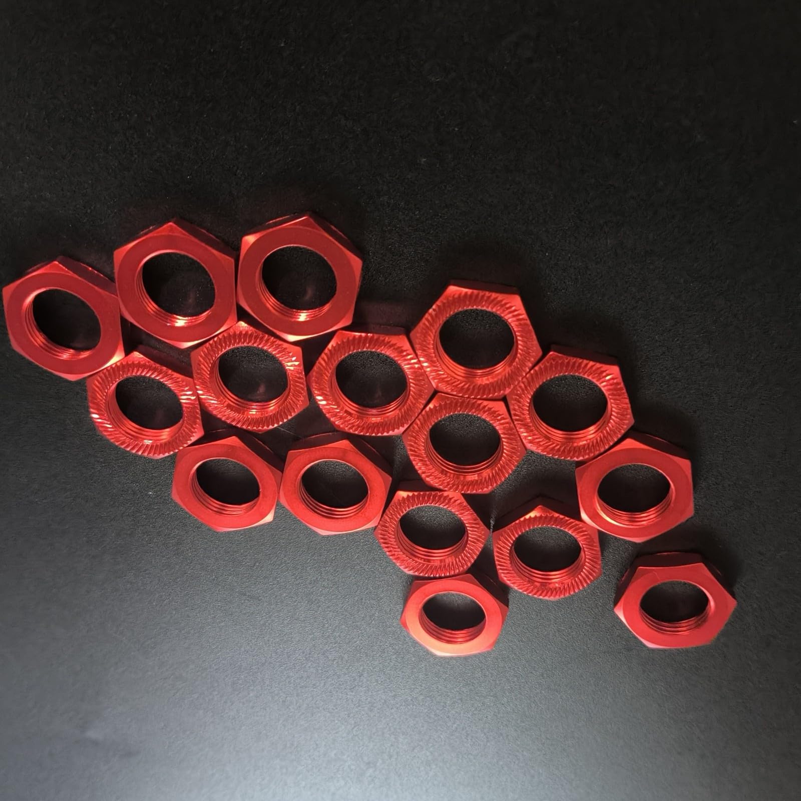 SDSLD 16-Pack 17mm Red Aluminum Wheel Nuts for 1/7 1/8 RC Cars