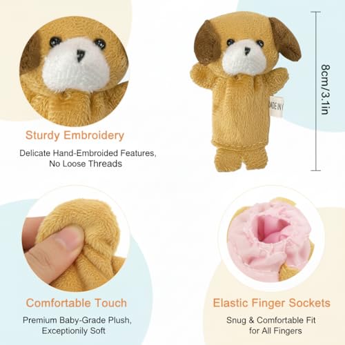 Sealive Finger Puppets for Toddlers 1-3 – Soft Plush Animal Toys for Storytelling and Early Learning