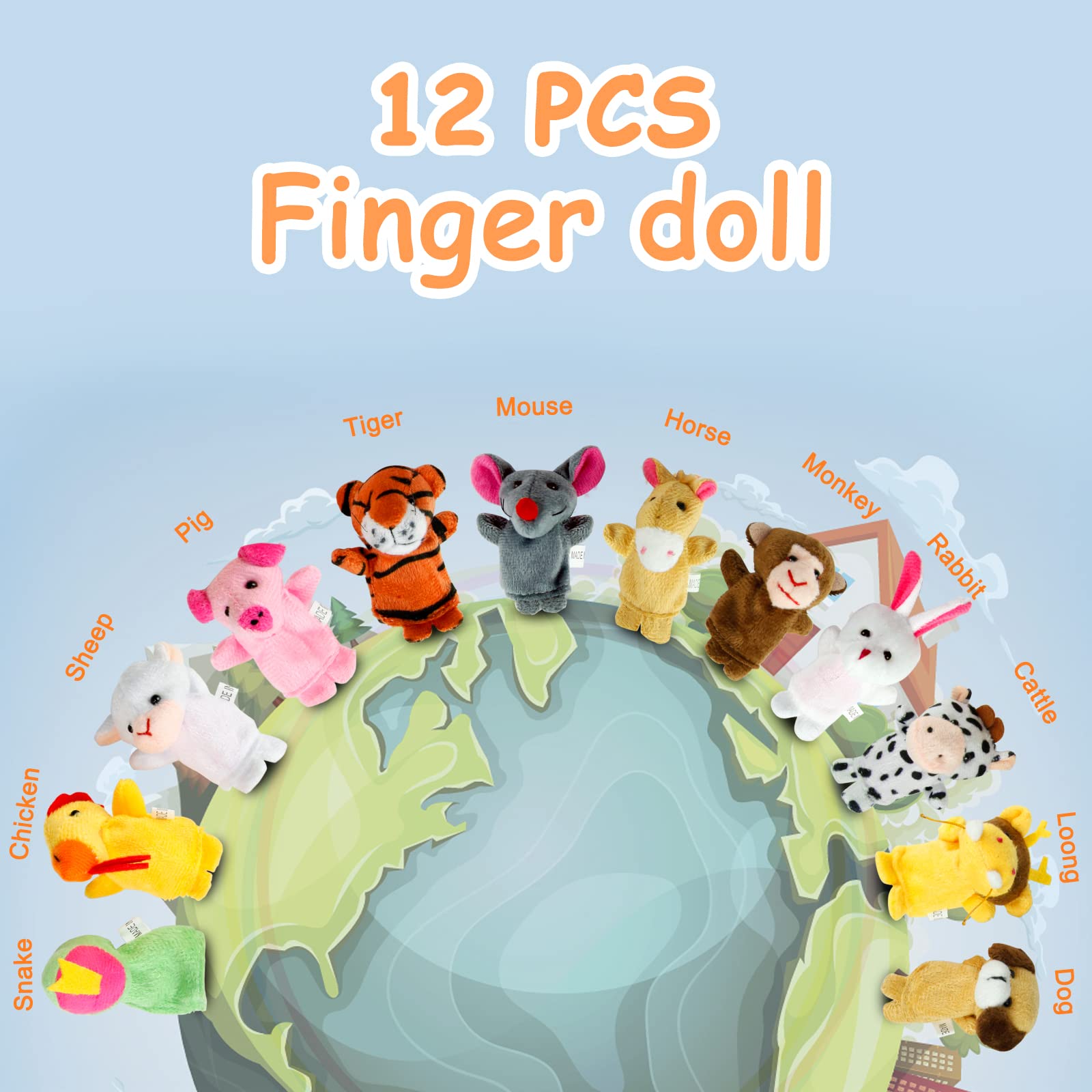 Sealive Finger Puppets for Toddlers 1-3 – Soft Plush Animal Toys for Storytelling and Early Learning