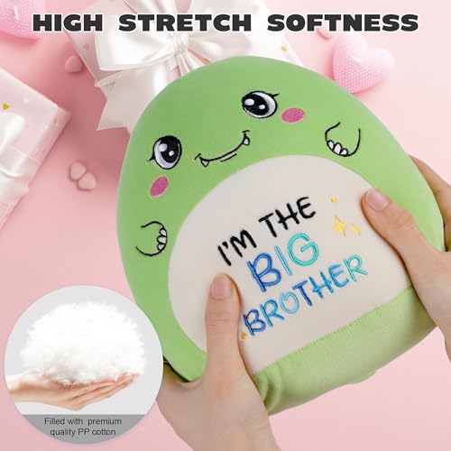 SEAOPOP Big Brother Dinosaur Plush – 8-Inch Green Oval Stuffed Toy for New Sibling Gift