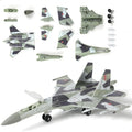 SEBUNAS 1:100 Scale SU-35 Fighter Jet Model Kit - 25 Piece Quick Build Assembly with Display Stand