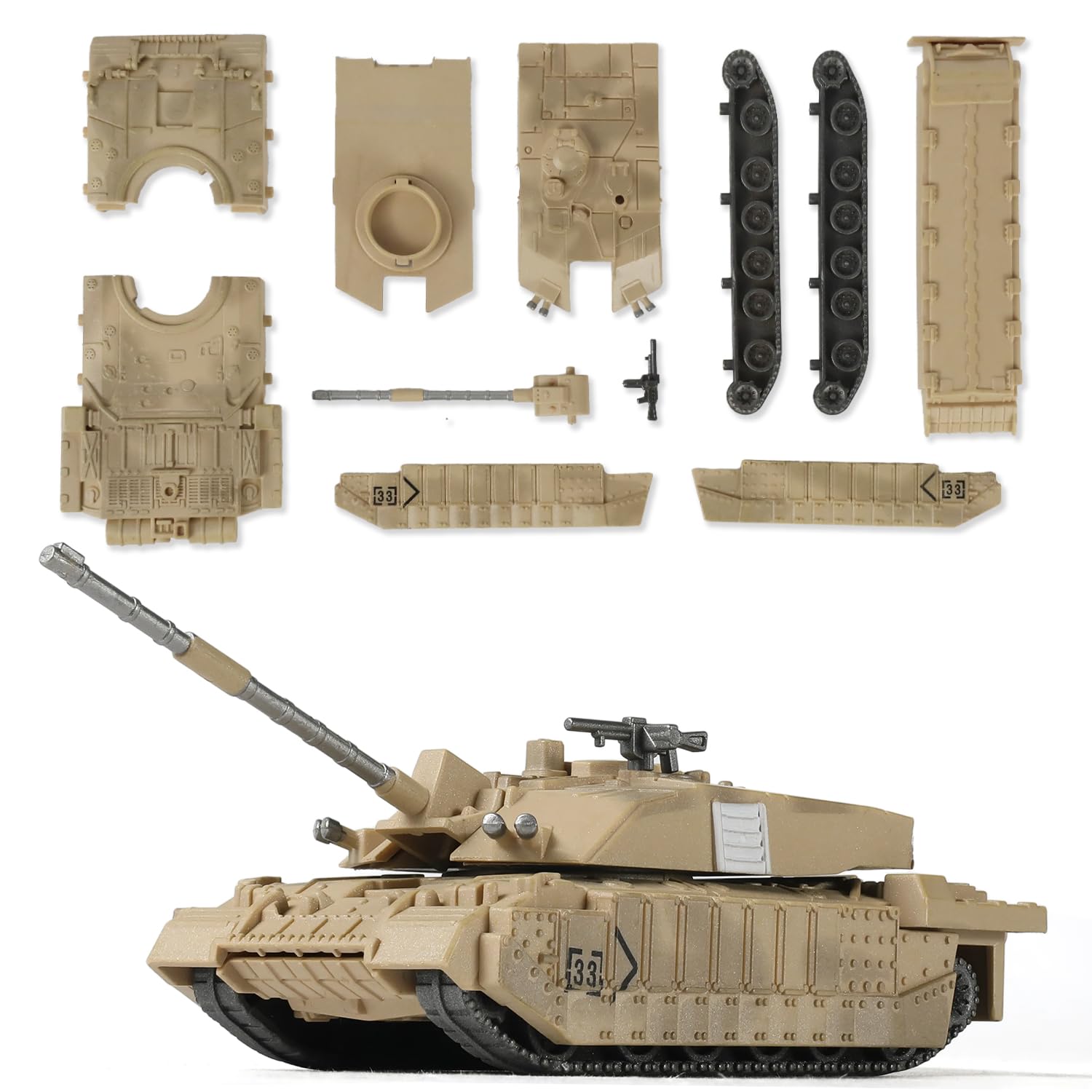 SEBUNAS 1/72 Scale Challenger 2 Tank Quick Build Model - 10 Piece British Army Main Battle Tank Building Kit for Teens and Adults