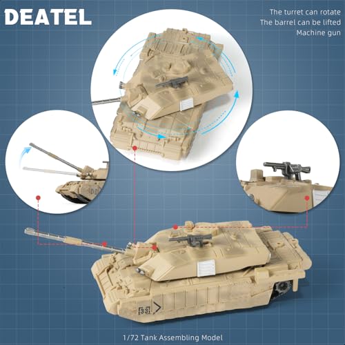 SEBUNAS 1/72 Scale Challenger 2 Tank Quick Build Model - 10 Piece British Army Main Battle Tank Building Kit for Teens and Adults