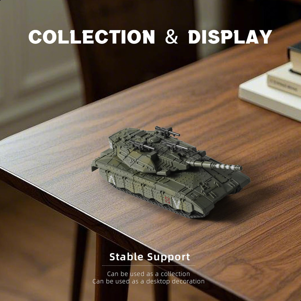 SEBUNAS 1/72 Scale Merkava Tank Model Building Kit - 13 Pieces Quick Build Military Vehicle for Adults and Kids
