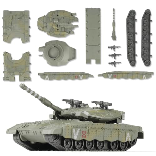 SEBUNAS 1/72 Scale Merkava Tank Model Building Kit - 13 Pieces Quick Build Military Vehicle for Adults and Kids