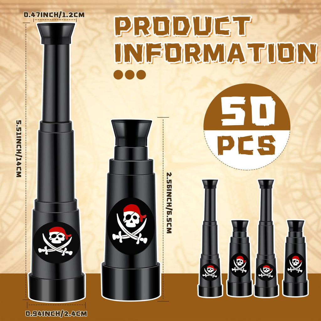 Seenelling 30-Piece Mini Plastic Pirate Telescopes Bulk Party Favors for Halloween and Birthday Themes