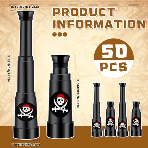 Seenelling 30-Piece Mini Plastic Pirate Telescopes Bulk Party Favors for Halloween and Birthday Themes
