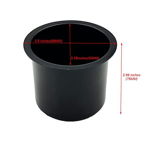 SEETOOOGAMES Jumbo Aluminum Drop-In Cup Holders (Pack of 2, Black)
