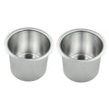 SEETOOOGAMES Jumbo Aluminum Drop-in Poker Table Cup Holder Inserts (Pack of 2, Silver)