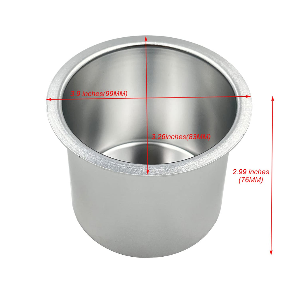 SEETOOOGAMES Jumbo Aluminum Drop-in Poker Table Cup Holder Inserts (Pack of 2, Silver)