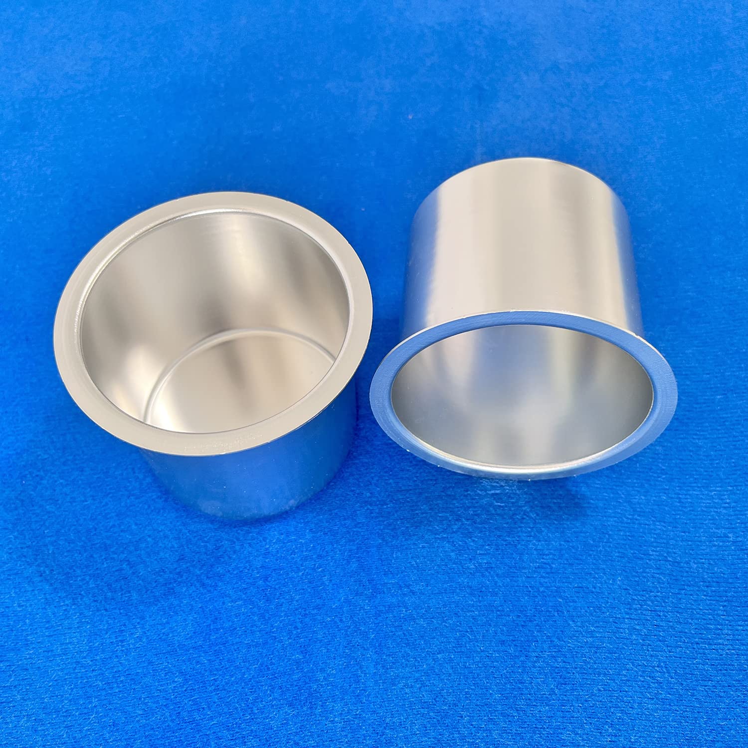 SEETOOOGAMES Jumbo Aluminum Drop-in Poker Table Cup Holder Inserts (Pack of 2, Silver)