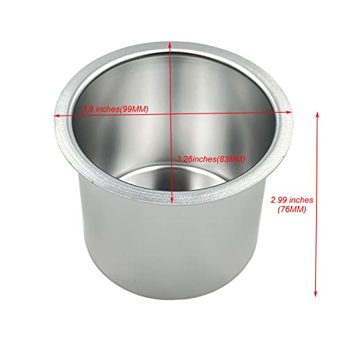 SEETOOOGAMES Jumbo Aluminum Drop-in Poker Table Cup Holder Inserts (Pack of 2, Silver)
