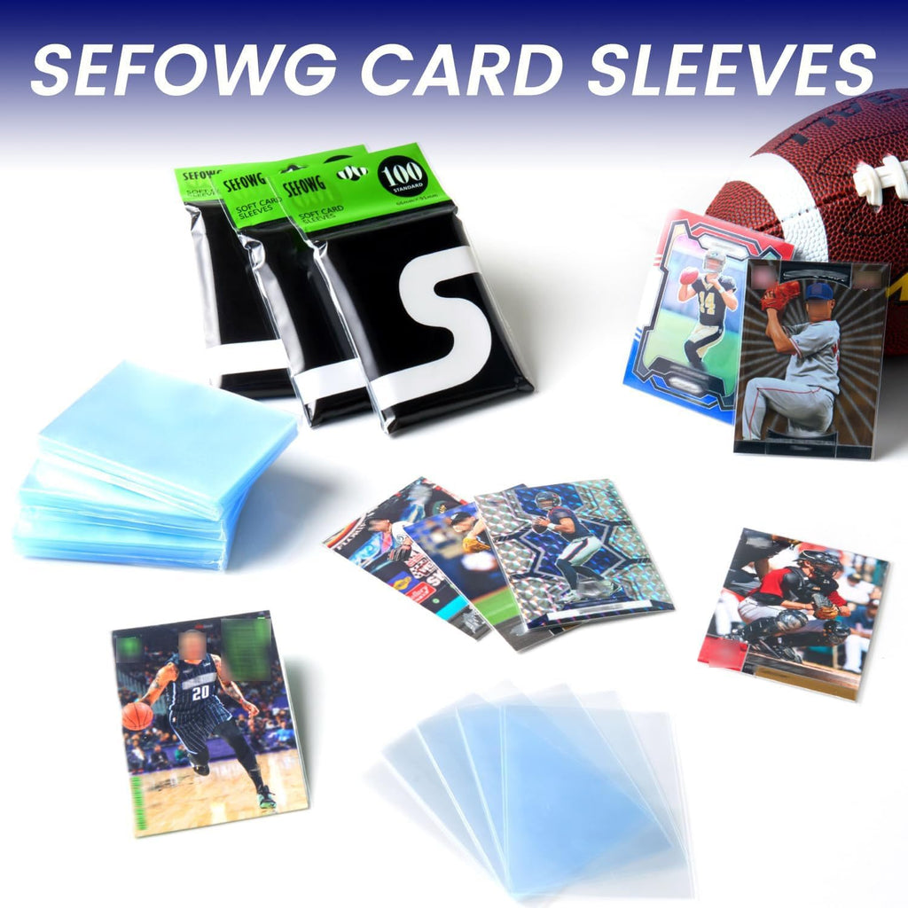 SEFOWG 1200 Clear Trading Card Sleeves – Standard Size 66x91mm Polypropylene Protectors