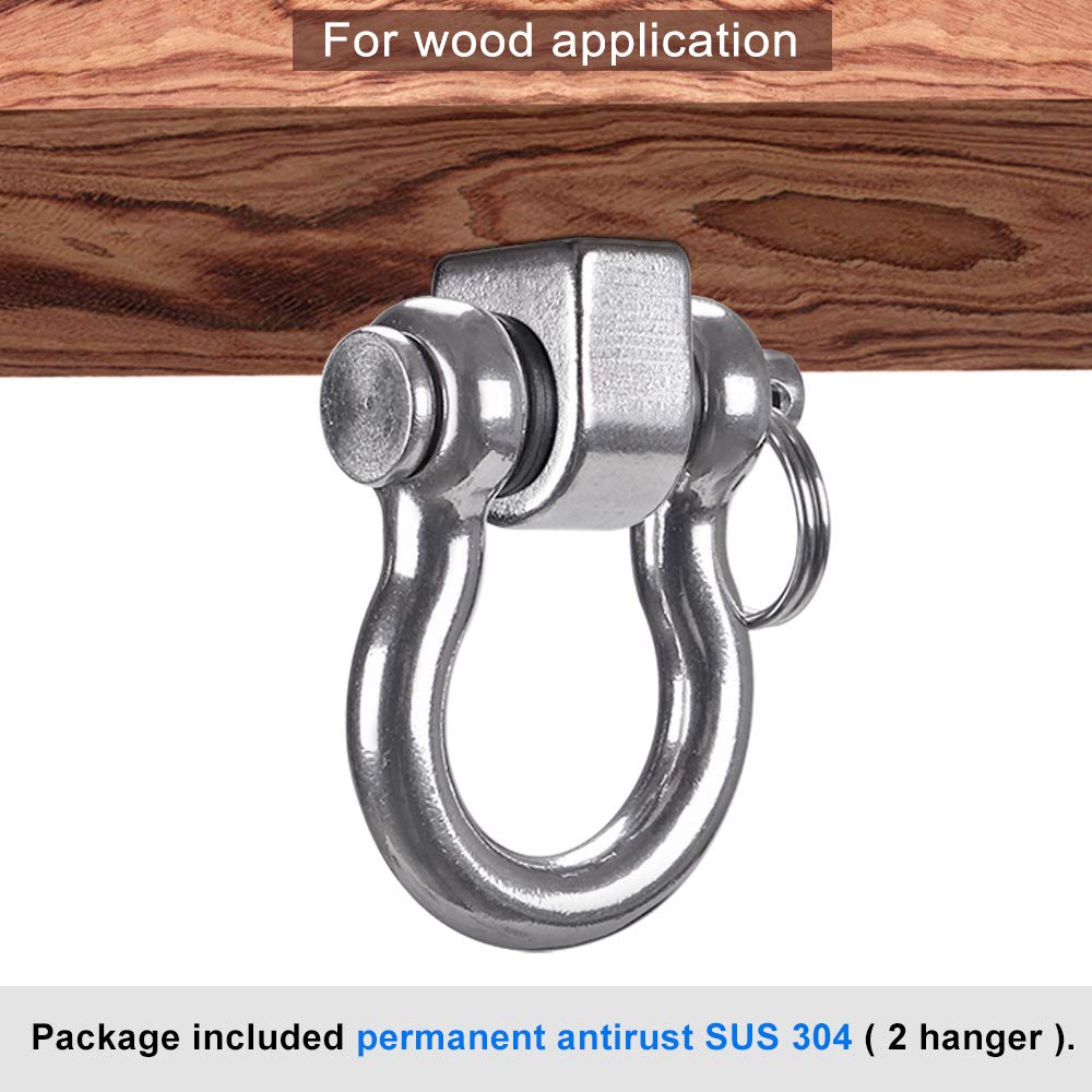 SELEWARE 180° Swing Hangers - Heavy Duty 304 Stainless Steel, 1800LB Capacity per Pair, Rustproof, for Hammocks, Yoga Swings, and More