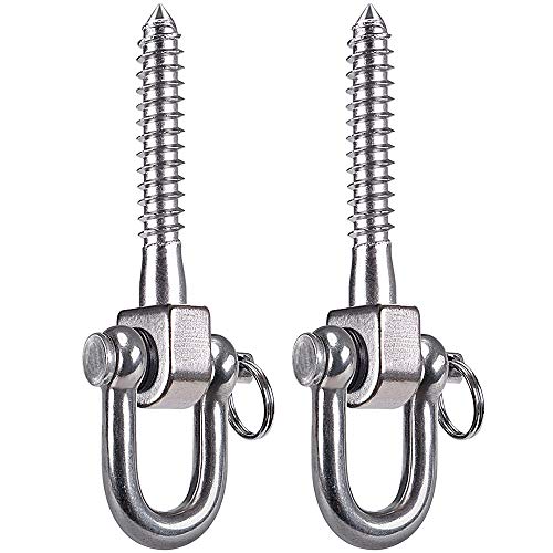 SELEWARE 2 Pack Heavy Duty Swing Hangers – Stainless Steel Ceiling Mounts for Porch Swings, Hammocks, and More