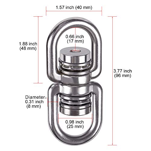 SELEWARE 360° Bearing Swing Swivel - 1200lb Capacity for Tree Swing, Hammock Chair, Climbing Rope, Aerial Yoga