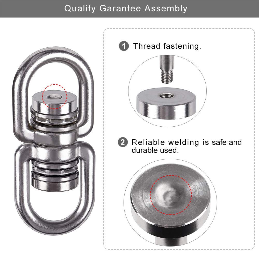 SELEWARE 360° Bearing Swing Swivel - 1200lb Capacity for Tree Swing, Hammock Chair, Climbing Rope, Aerial Yoga
