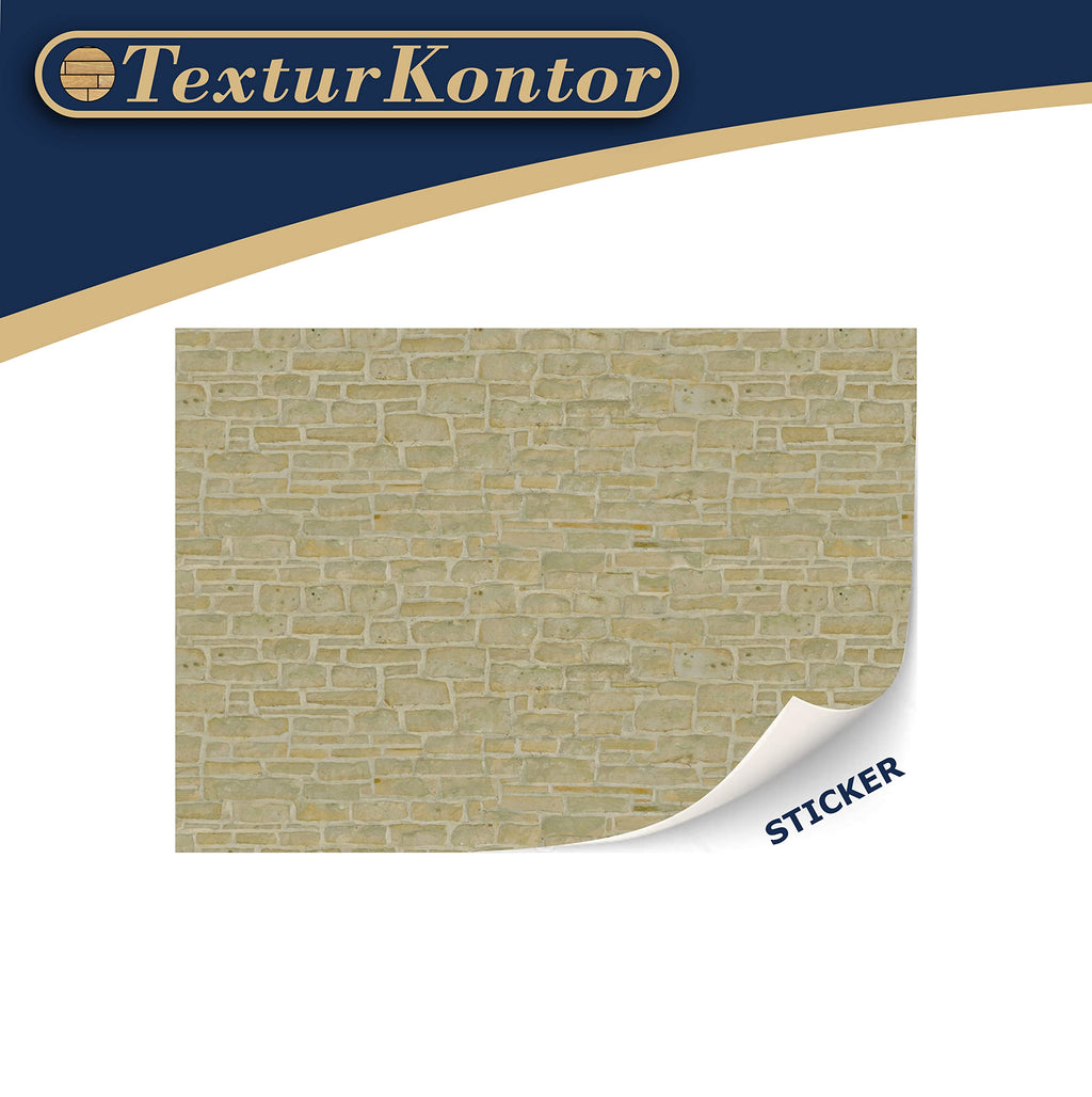 Self-Adhesive Dollhouse Wall Cladding, 1:12 Scale, Limestone, 3 A4 Sheets