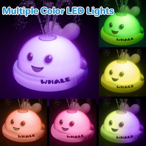 SEPHIX Light-Up Whale Bath Toy with Automatic Spray – Pink, BPA-Free, 120-Minute Water Fun