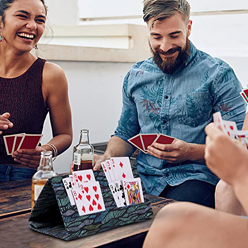 SeptCity Striped Canvas Playing Card Holder – Hands-Free, 6 Slots, Holds 40 Cards