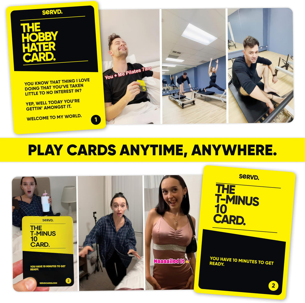 SERVD Couples Edition Card Game – Hilarious Real-Life Challenges for Partners, 62 Cards, Ages 17+