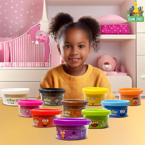 Sesame Street 10-Pack Dough Set – Elmo, Cookie Monster & More Character Molding Dough