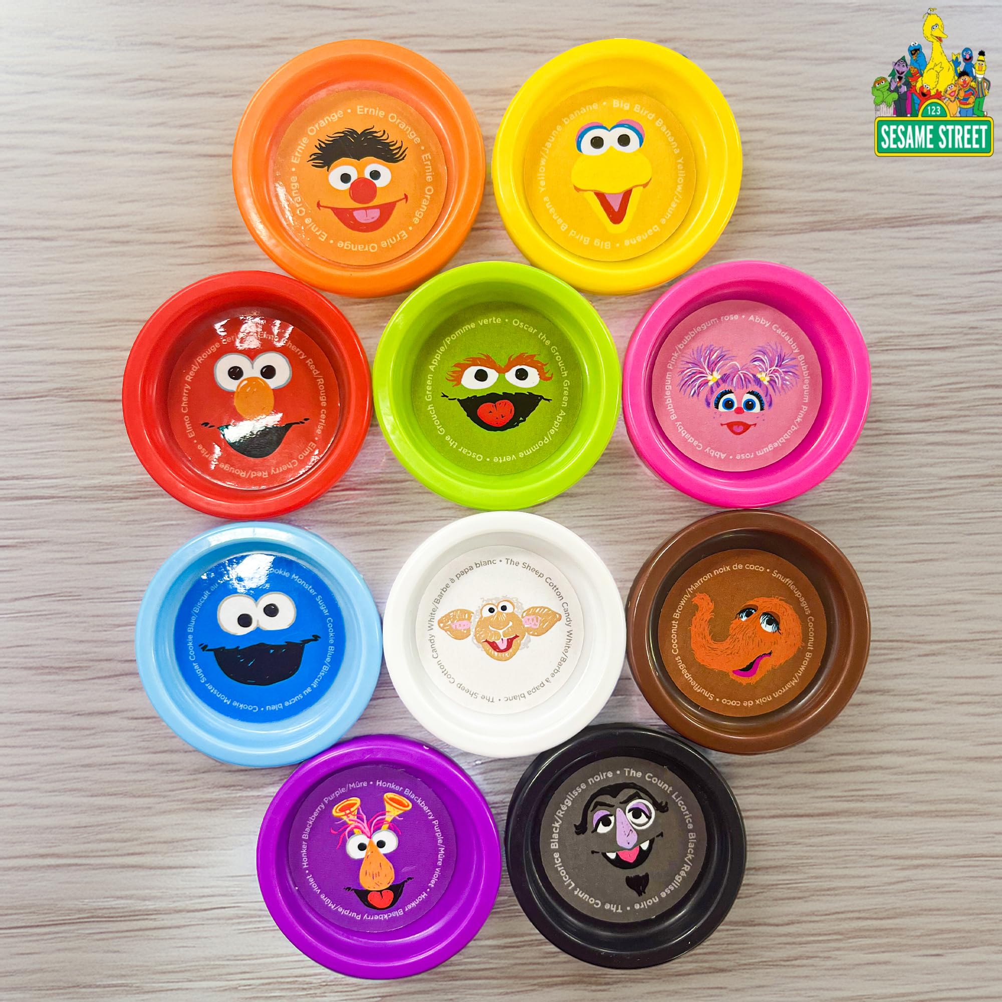 Sesame Street 10-Pack Dough Set – Elmo, Cookie Monster & More Character Molding Dough