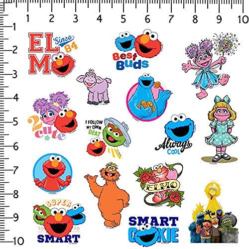 Sesame Street 50-Pack Vinyl Stickers – Elmo, Cookie Monster, Big Bird & More – Die-Cut Decals for Laptops, Water Bottles, and Scrapbooking