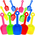 Set of 12 Colorful Plastic Beach Sand Shovels for Kids by Gejoy - 7.7 Inch Lightweight Scoops for Outdoor Digging