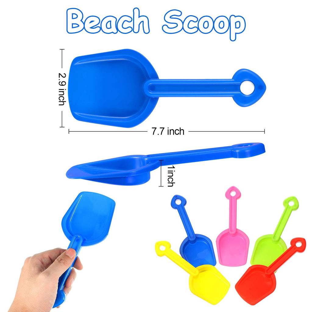 Set of 12 Colorful Plastic Beach Sand Shovels for Kids by Gejoy - 7.7 Inch Lightweight Scoops for Outdoor Digging
