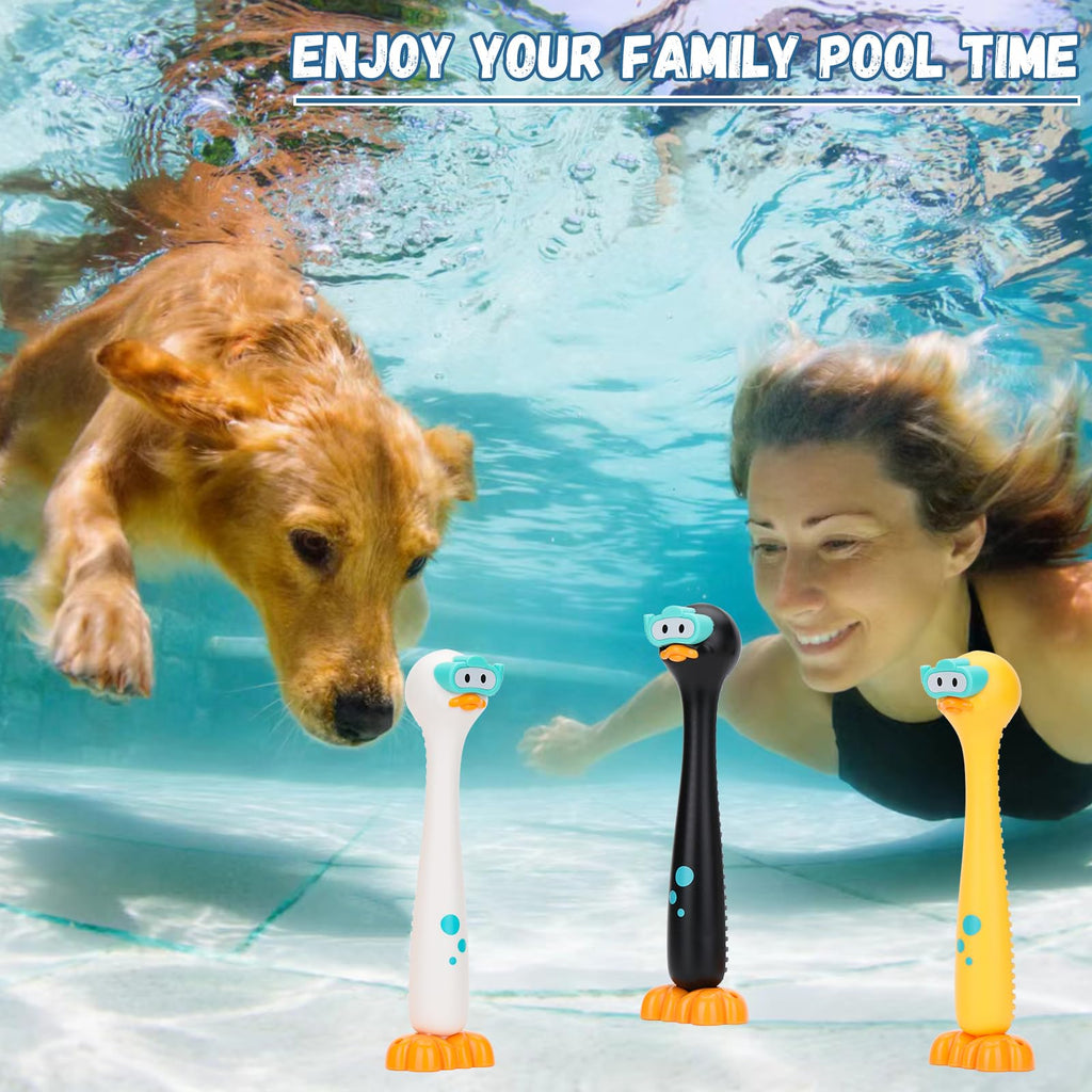 Set of 3 Pool Diving Toys for Kids - DDZOOU Clown Duck Dive Sticks for Fun Swimming Games