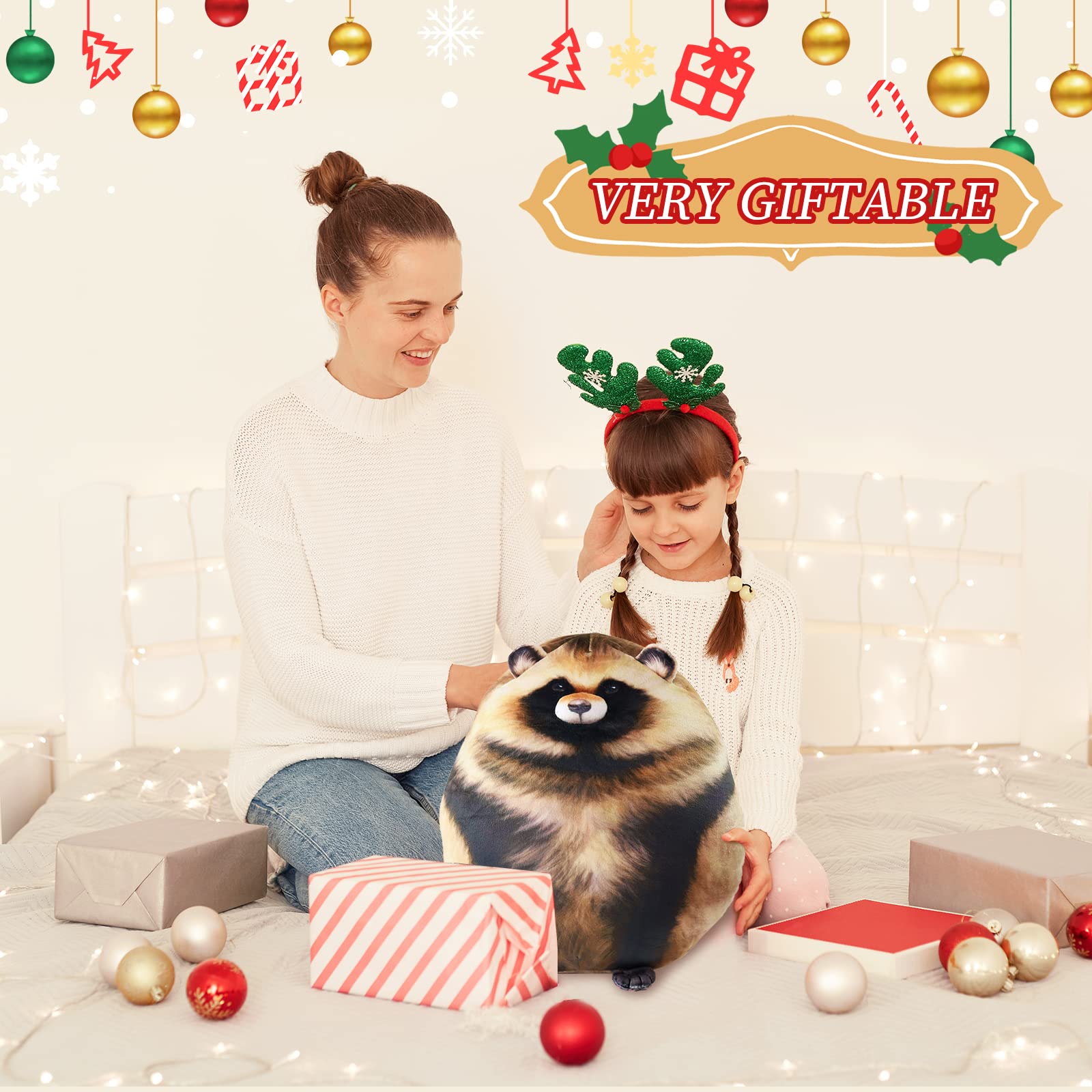 Sew Butiful 10-Inch Raccoon Plush – Soft Stuffed Animal Pillow, Cute Plushies for Kids & Adults