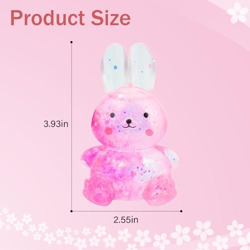 Sezua Glitter Rabbit Squishy Stress Ball – Soft Maltose Gel Fidget Toy for Kids and Adults