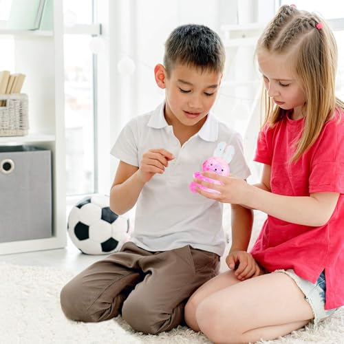 Sezua Glitter Rabbit Squishy Stress Ball – Soft Maltose Gel Fidget Toy for Kids and Adults