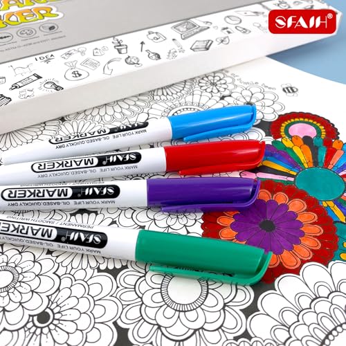 SFAIH 36 Colors Permanent Markers – Fine Point, Quick-Drying, Fade Resistant for Paper, Plastic, Wood
