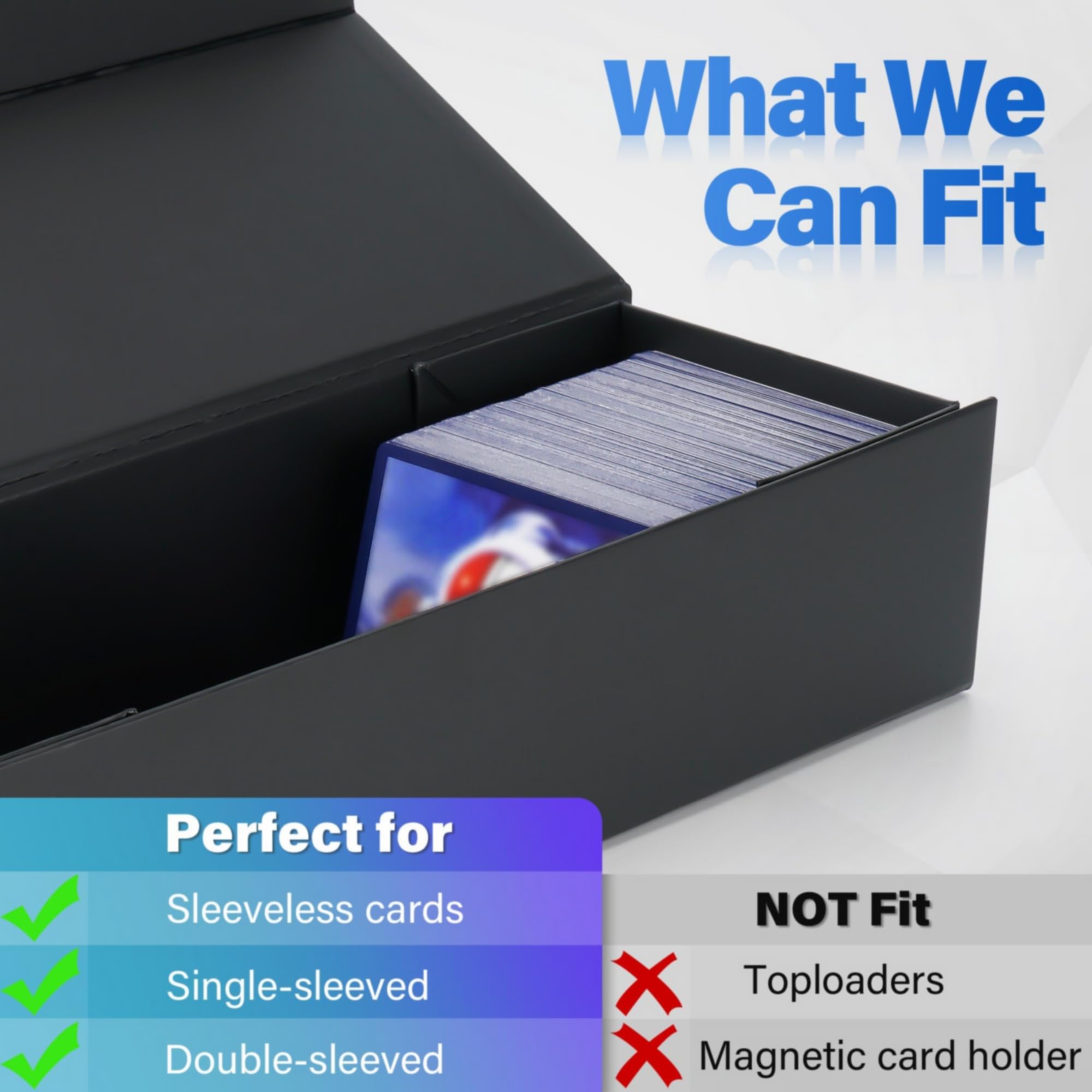 SFSOC Magnetic Trading Card Storage Box with Dividers - Holds 900+ Cards for TCG, Sports Cards