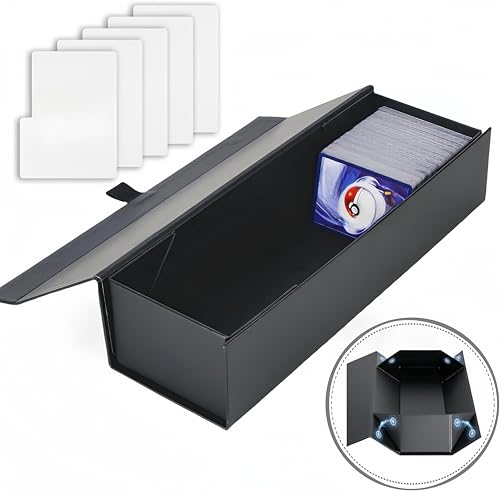 SFSOC Magnetic Trading Card Storage Box with Dividers - Holds 900+ Cards for TCG, Sports Cards
