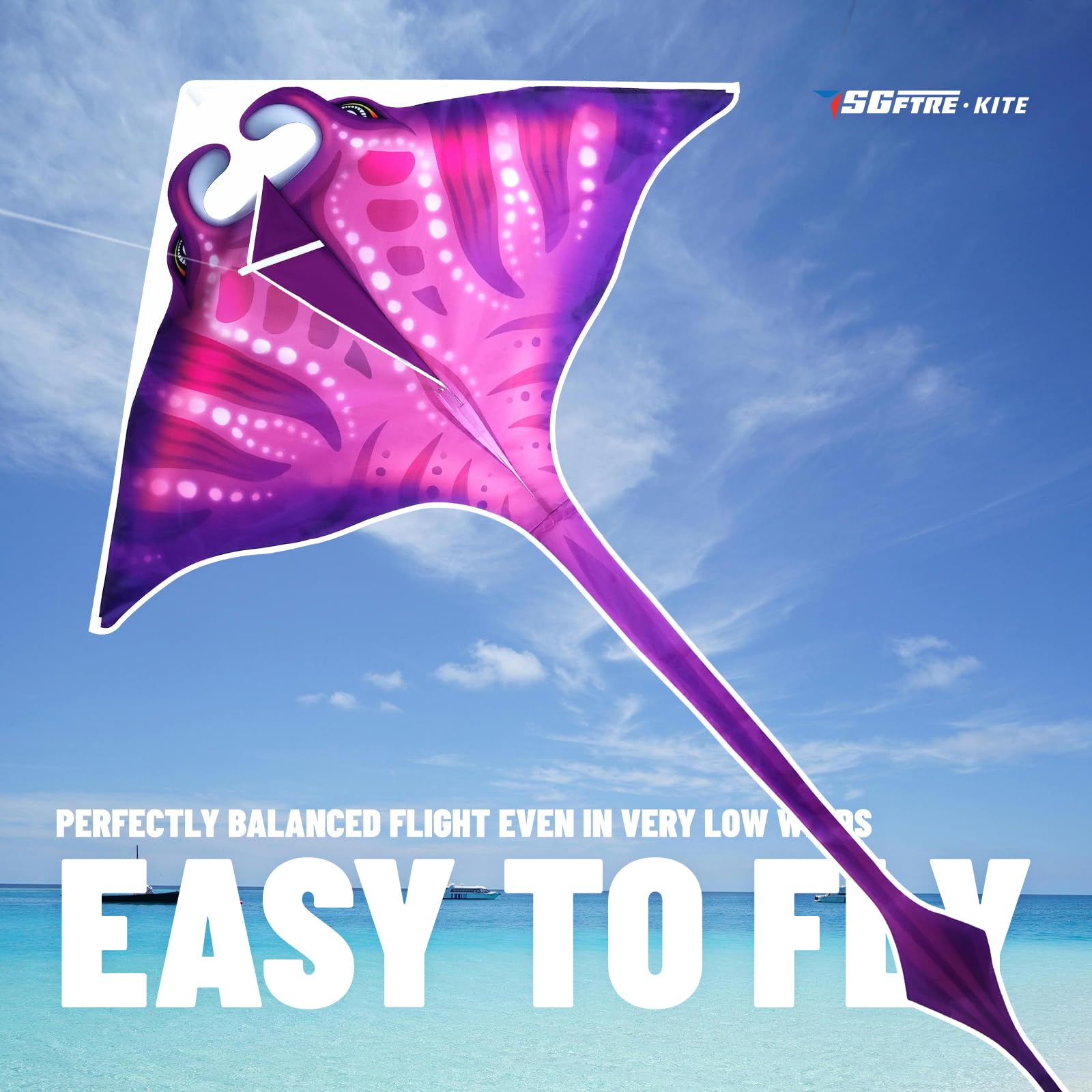 SGftre 3D Red Pterosaur Kite – Easy to Fly, 57x64 Inch, for Kids & Adults, Beach & Outdoor Fun