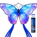 SGftre Blue Dreamy Butterfly Kite 40x20 inch Easy Flight Polyester Outdoor Toy for Kids and Adults