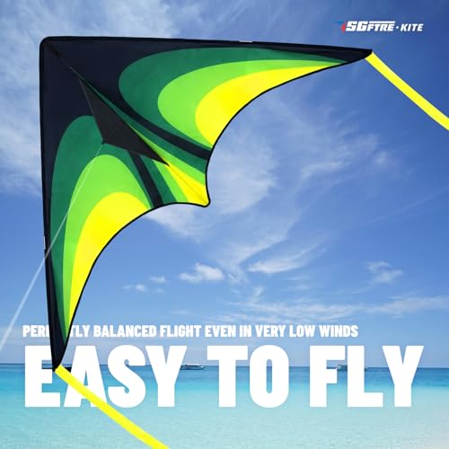 SGftre Delta Kite Set – 55 Inch Easy Launch Kite for Kids and Adults, Perfect for Beach and Park