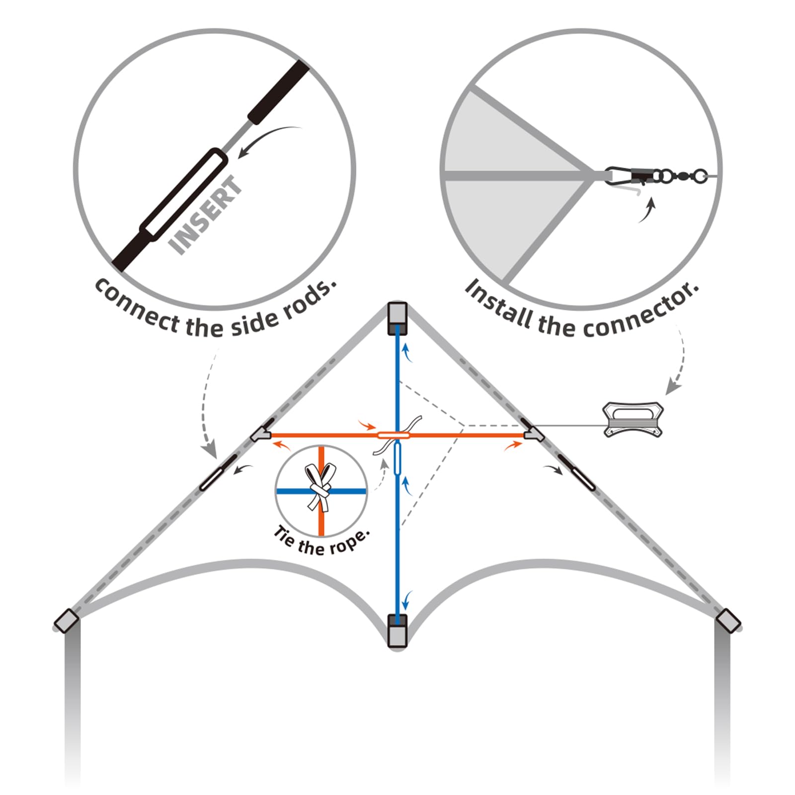 SGftre Delta Kite Set – 55 Inch Easy Launch Kite for Kids and Adults, Perfect for Beach and Park