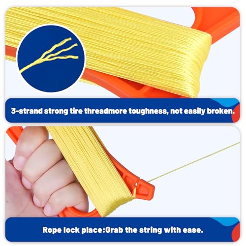 SGftre Kite String Handle 3 Pack - 324ft Nylon Kite Reel for Adults and Kids, High Visibility Orange