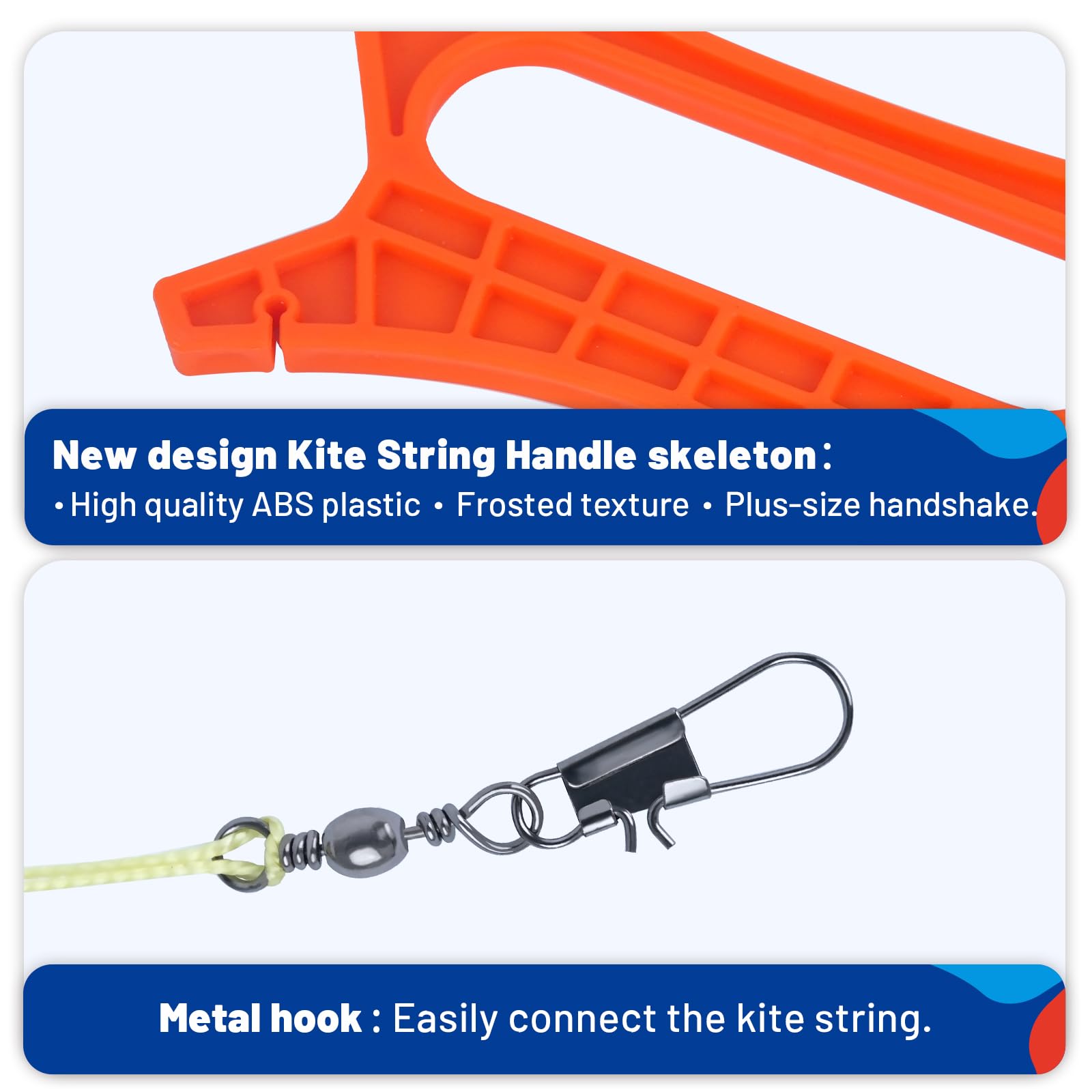 SGftre Kite String Handle 3 Pack - 324ft Nylon Kite Reel for Adults and Kids, High Visibility Orange