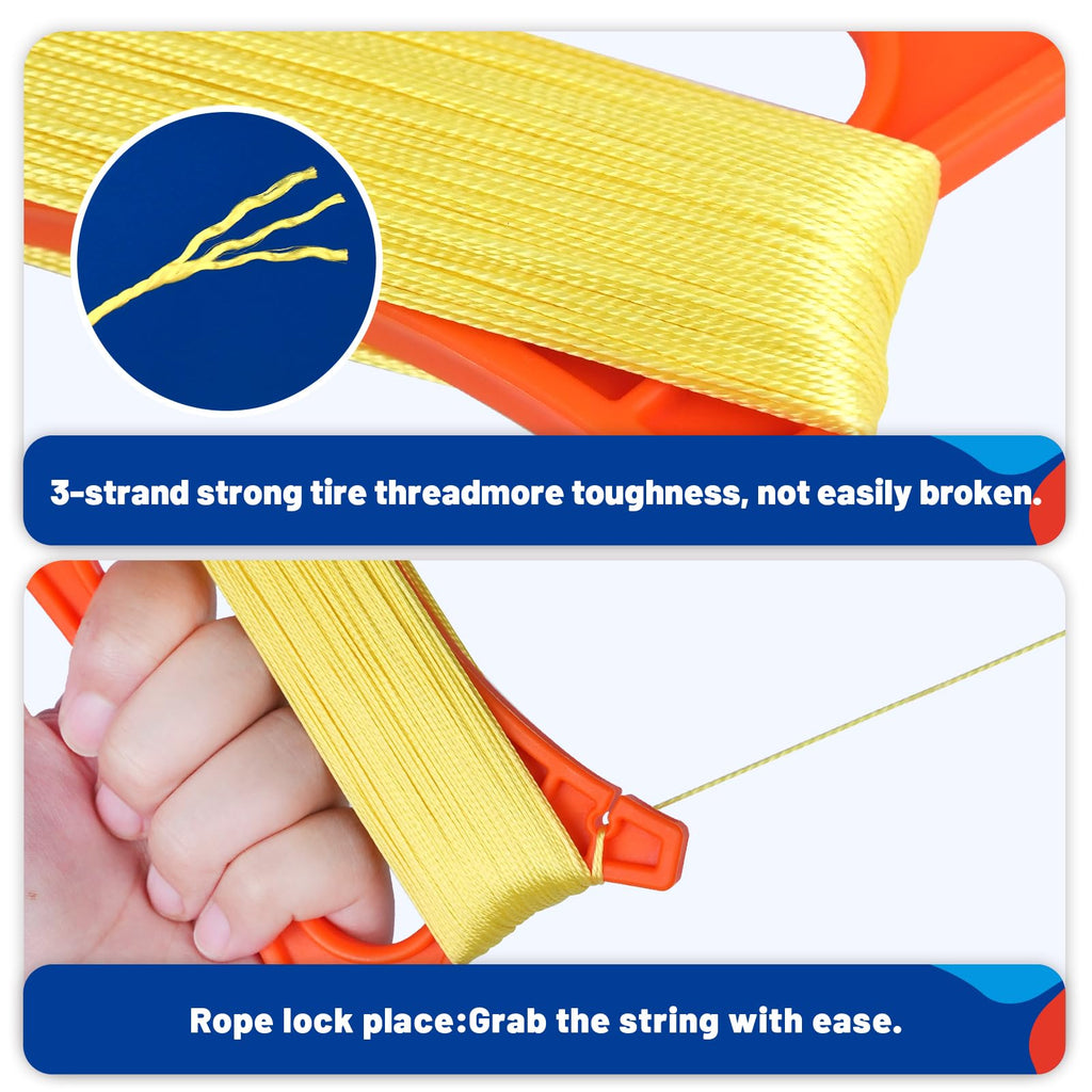 SGftre Kite String Handle 3 Pack - 324ft Nylon Kite Reel for Adults and Kids, High Visibility Orange