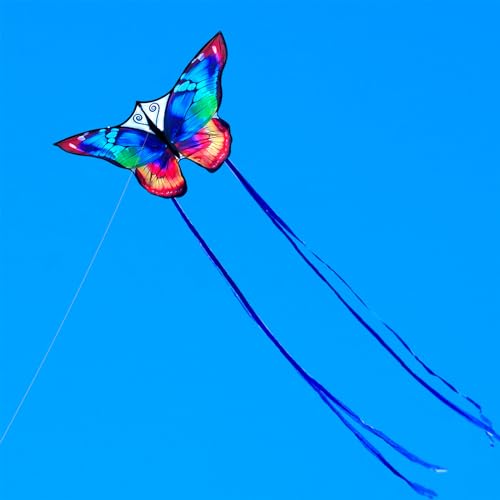 SGftre Sparkling Butterfly Kite - Easy to Fly for Kids and Adults, 140cm x 71cm Fiberglass Frame