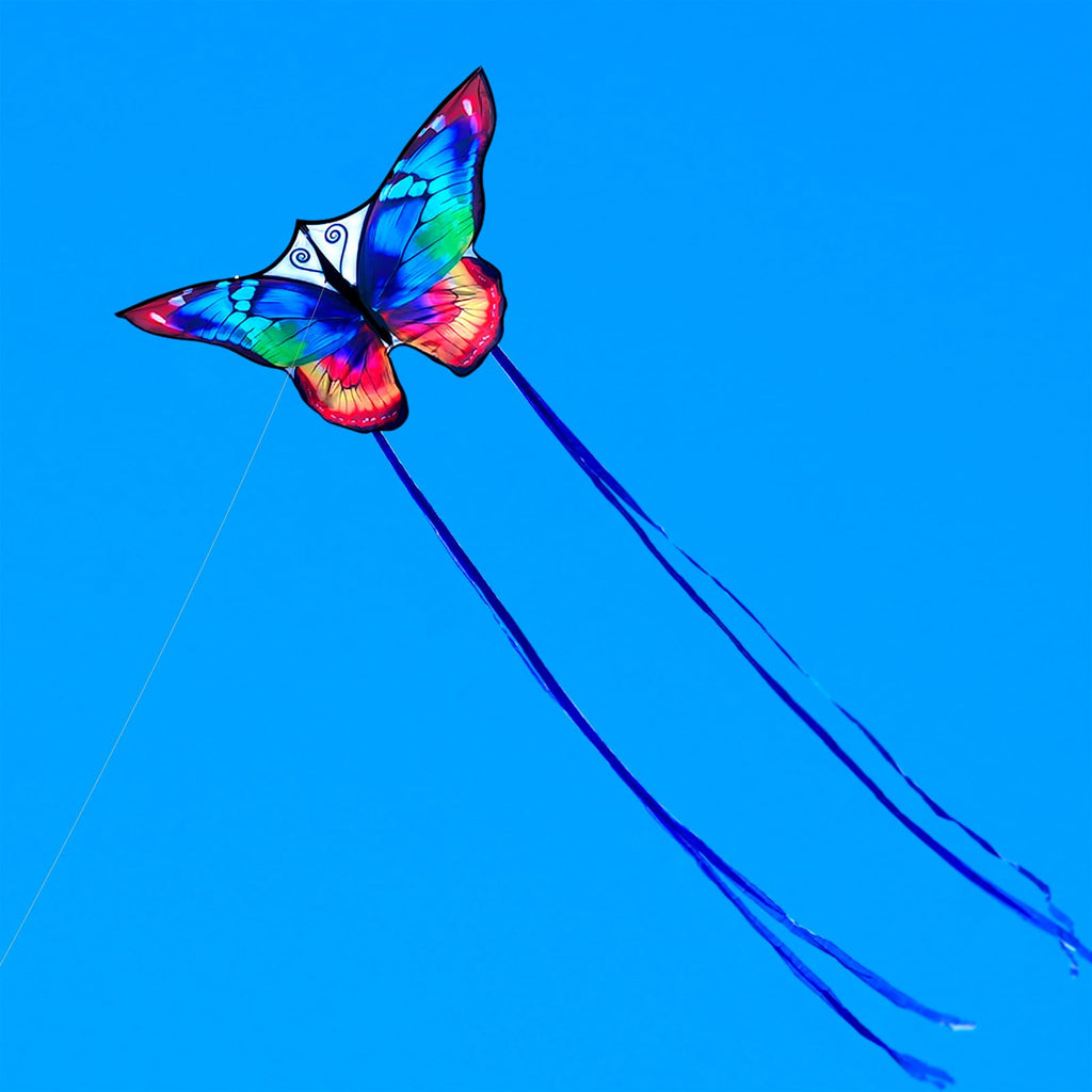 SGftre Sparkling Butterfly Kite - Easy to Fly for Kids and Adults, 140cm x 71cm Fiberglass Frame