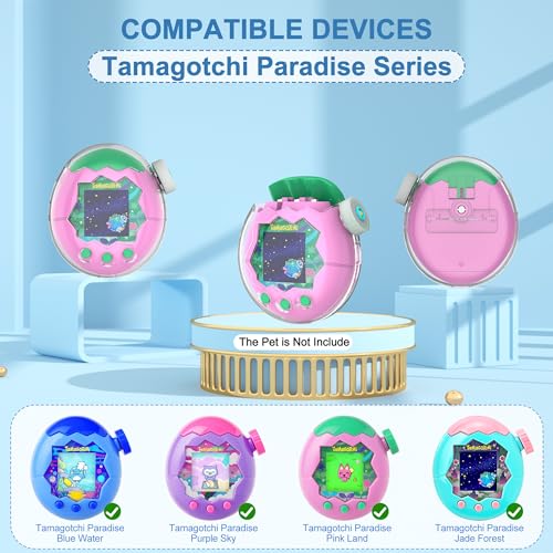 SGHLDE Clear Protective Case for Tamagotchi Paradise - Flip Cover with Dial Guard & Neck Lanyard