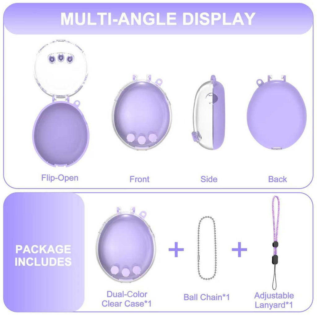SGHLDE Dual-Color Clear Case for Tamagotchi Paradise with Built-In Screen Guard and Two Carry Straps