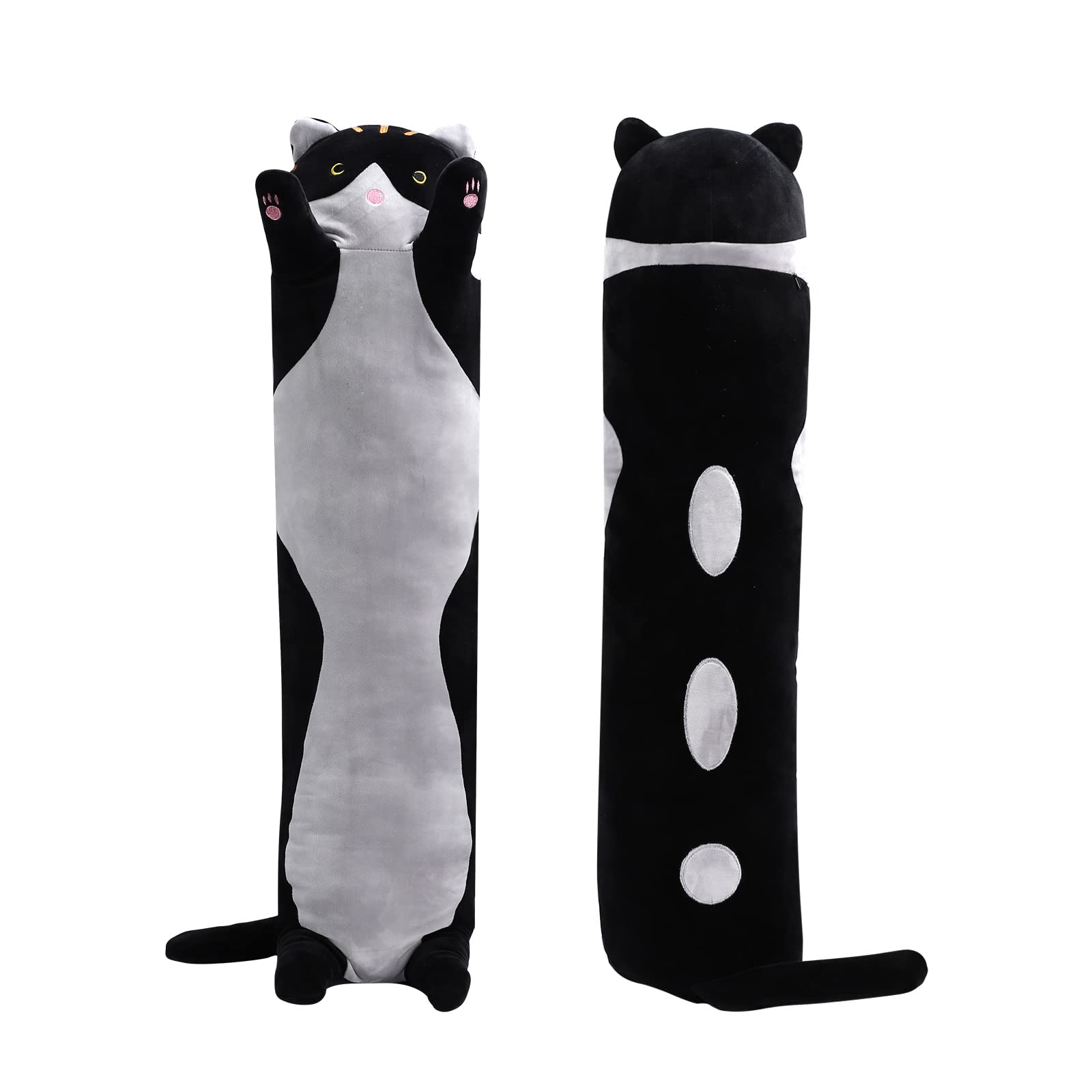 Shangman 50cm Black Plush Cat Doll – Soft Long Hugging Pillow for Kids & Girlfriend