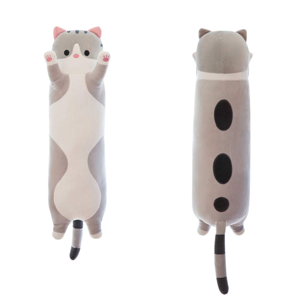 shangman Lovely Plush Cat Doll - Cute Stuffed Kitten Pillow, Soft Hugging Toy for Kids and Adults, Multiple Sizes (Grey, 50cm/19.6in)